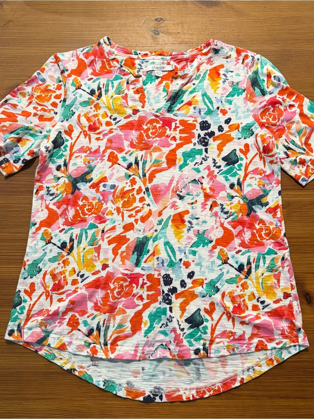 Chico’s Floral Short Sleeve Shirt - Size 00 / XS